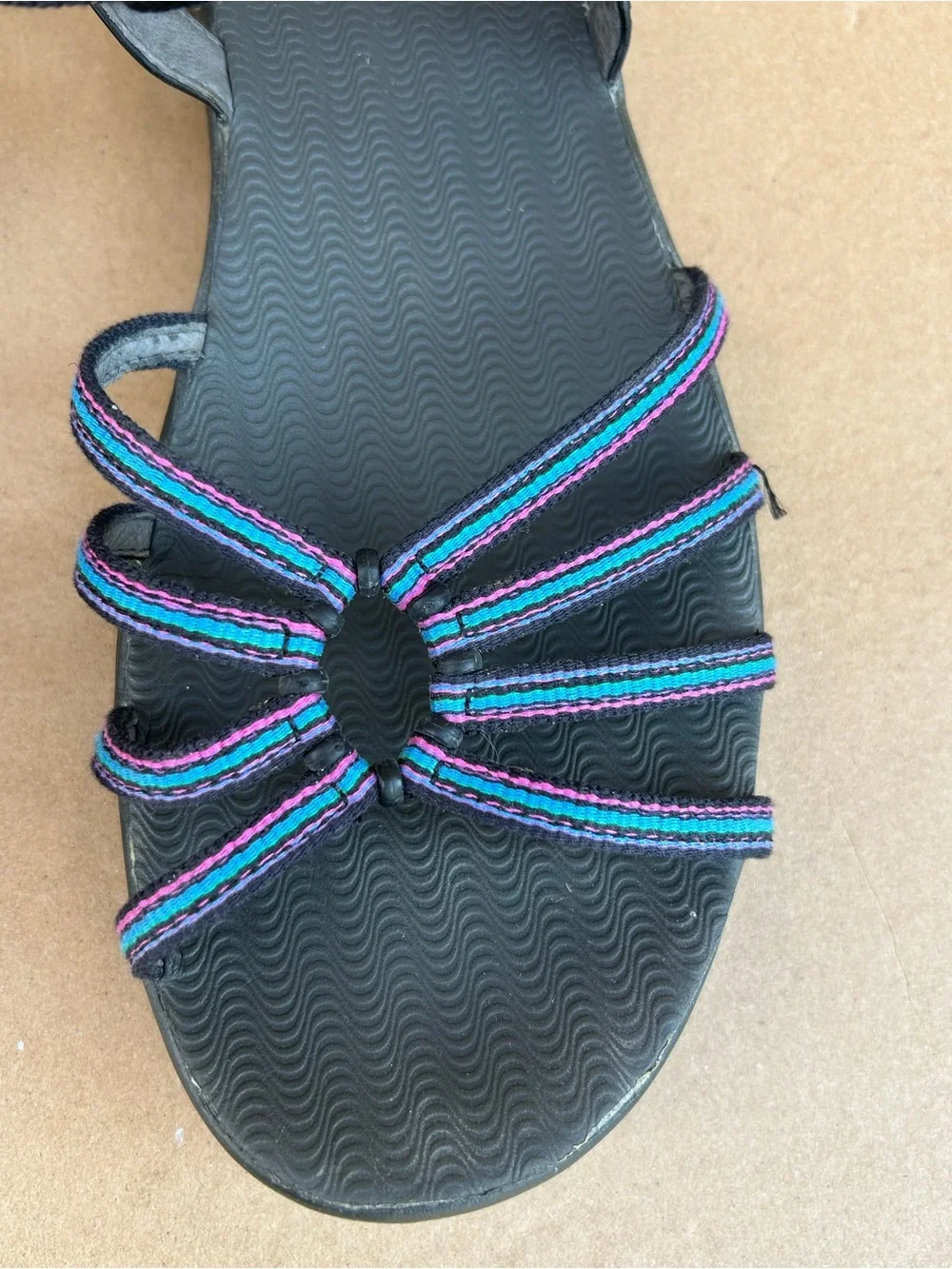 Teva Kayenta Strappy Sandals Women’s sz 10 Adjustable Hiking Sport Black Purple